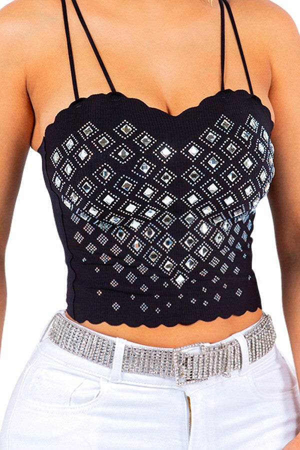 Crop Top Rhinestone