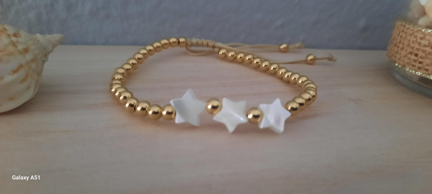 Pulsera estrellas-cruz-corazón