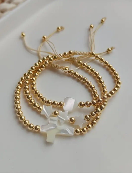 Pulsera estrellas-cruz-corazón