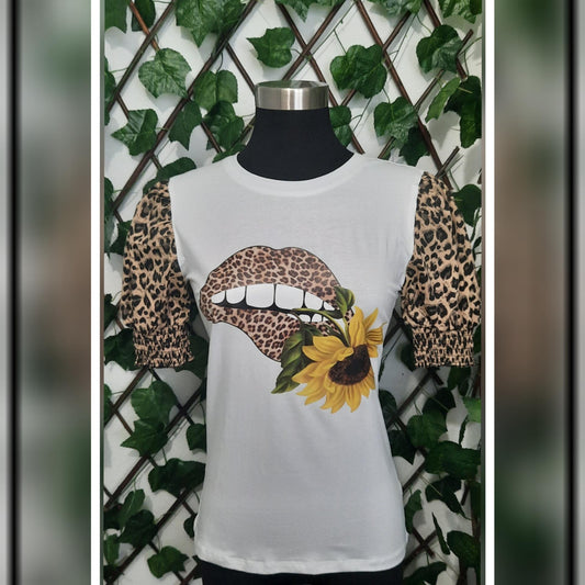 Animal Print Top-Sunflower